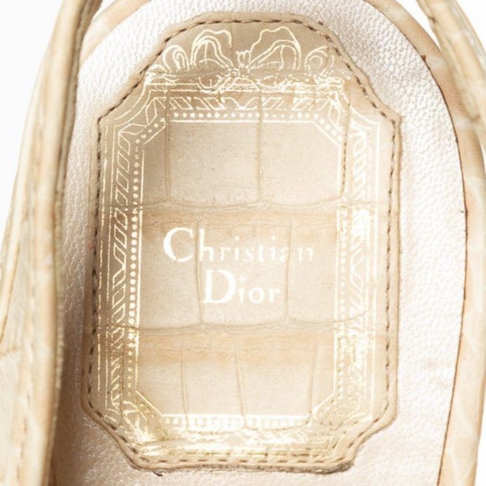 💗DIOR💗CREAM CROC EMBOSSED LEATHER SLINGBACK 37.5 - Picture 16 of 16